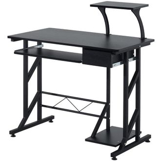 HOMCOM Homcom - Mesa De Escritorio Mesa De Estudio Con Bandeja De Teclado Y Caj&oacute;n Mesa De Ordenador Para Despacho Oficina 90x50x100 Cm