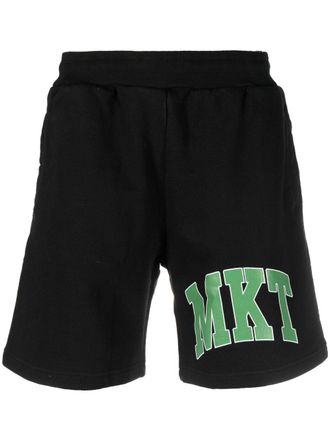 Market Trainingsshorts met logoprint - Zwart