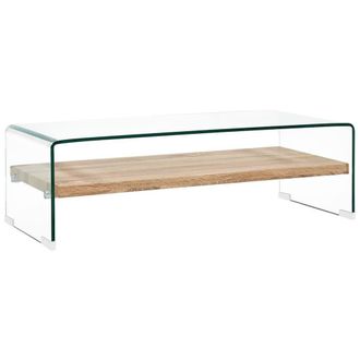 Berkfield Home Coffee Table Clear 98x45x31 cm Tempered Glass | Size: 98 x 45 x 31 cm