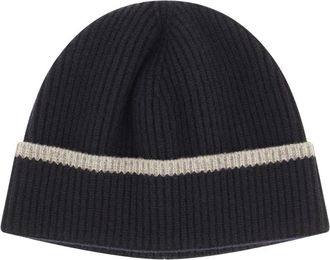 Lardini Muts en Sjaal van Wol en Kasjmier - Heren - Hoeden - Blauw - 59 CM - Wol - Accessoires