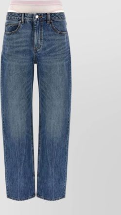 Alexander Wang mesh undie slit hem straight leg jeans