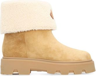 Moncler Aurea Ankle Boots In Suede And Shearling