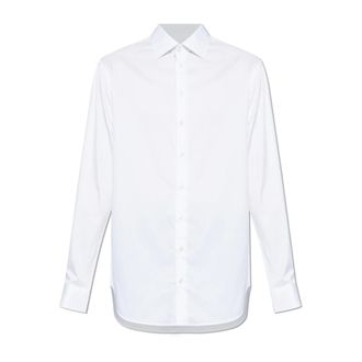 Giorgio Armani Formal Shirts, male, White, Size: 5XL Regular-fit classic cotton shirt