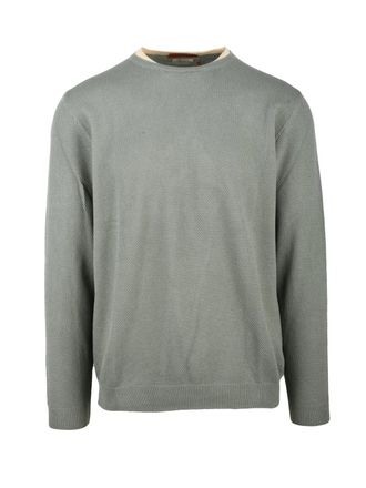 Daniele Fiesoli Sage Green Textured Cotton Pullover
