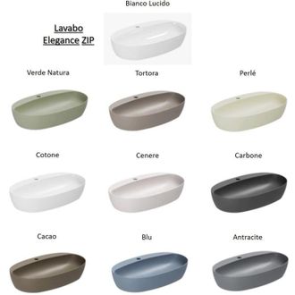 AZZURRA Azzurra - Lavabo Circle appoggio 70x40 ovale in ceramica bianco lucido di