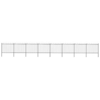 Berkfield Home Garden Fence with Hoop Top Steel 13.6x1.5 m Black