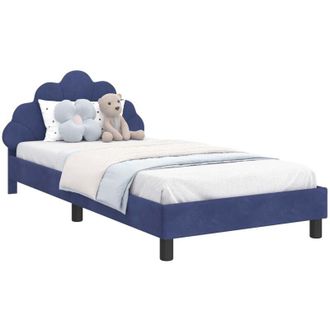 vidaXL Childrens Bed Frame with Headboard Police Blue 90 x 190 cm vidaXL