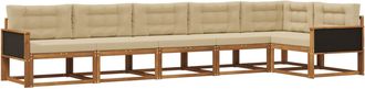 vidaXL Conjunto De Sof&aacute;s De Exterior 6 Uds. Natural Y Beige Vidaxl