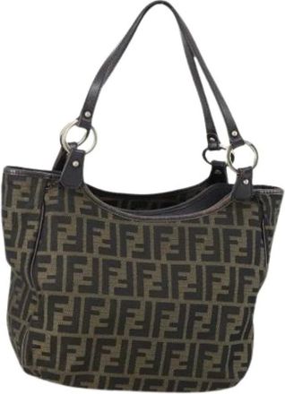 Fendi Pre-owned Shoulder Bags, female, Multicolor, Size: ONE SIZE Pre-owned Canvas Shoulder Bag