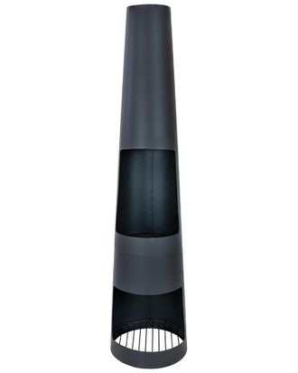 Sunnydaze Steel Chimney With Built-In Log Holder