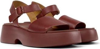 Camper Tasha Ankle Strap Wedge Sandal in Burgundy at Nordstrom, Size 41