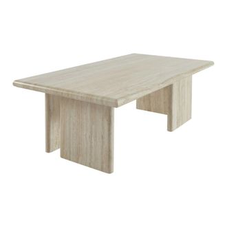 Sweeek Mesa de centro rectangular, beige travertino