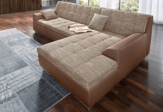 Domo Collection Ecksofa »Treviso viele Bezüge, auch in Cord, L-Form, B/T/H: 267/80/83 cm« wahlweise mit Bettfunktion, incl. Zierkissen, hochwertige Steppung
