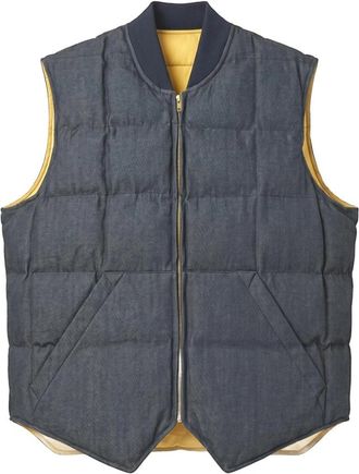 CHESAPEAKE'S Down Vest Seattle Reversible Denim - Heren - Bodywarmers - Blauw - M - Denim - Jassen