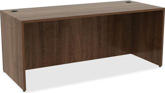 Lorell Essentials Series Rectangular Desk Shell - 72 x 3029.5 Desk, 0.1 Edge - Material: Metal - Finish: Walnut Laminate