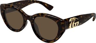 Gucci Gg 1976Sk Zonnebril - Dames - Zonnebrillen - Bruin - 52 MM - Nylon - Accessoires