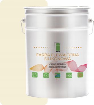 OEM Pintura De Silicona Para Fachadas, Blanca Ligeramente Amarilla, 5 L + Antialgas