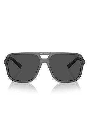 Dolce & Gabbana 61mm Flat Top Pilot Sunglasses in Grey at Nordstrom