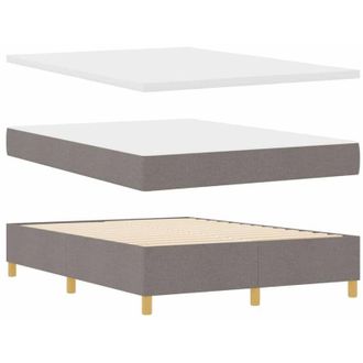 vidaXL Cama Box Spring Vidaxl Con Colch&oacute;n Y Banco Taupe 140x200 Cm Tela