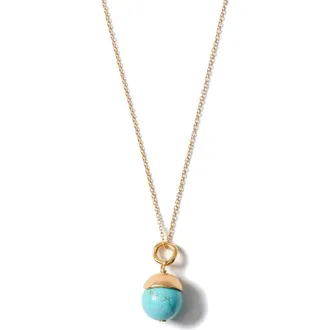 Chan Luu Semiprecious Stone Bell Pendant Necklace in Turquoise at Nordstrom