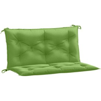 vidaXL Cojines Para Banco Jard&iacute;n 2 Uds Tela Verde Melange 100x50x7 Cm Vidaxl