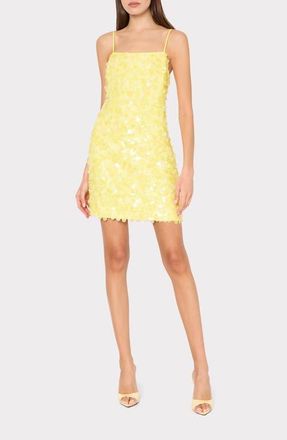 Milly Colette Sequin Minidress in Yellow at Nordstrom, Size 12