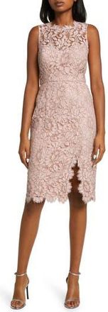 Eliza J Sleeveless Lace Sheath Dress in Blush at Nordstrom Rack, Size 10