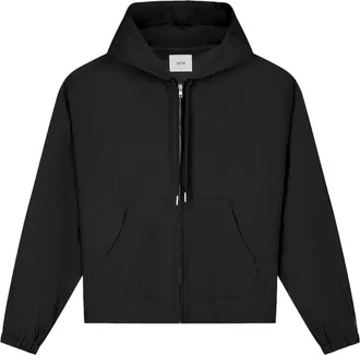 Arte Hooded Black Mesh Jacket with Cropped Fit
