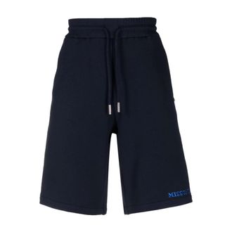 Missoni Bermudas, male, Blue, M, Blue Cotton Mens Shorts Stylish