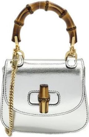 Gucci Pre-owned Mini Bags, female, Gray, Size: ONE SIZE Pre-owned Leather Mini Bag