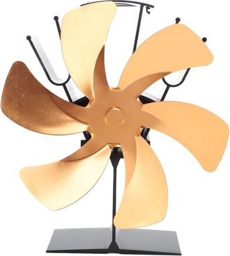 OEM Ventilador Vertical Para Estufa, Ventilador T&eacute;rmico De 6 Aspas, Alimentado Por Calor, Asa De Circulaci&oacute;n R&aacute;pida De Aire Caliente, Dise&ntilde;o De Ventilador