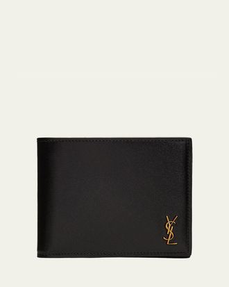 Saint Laurent Mens YSL East-West Logo Bi-Fold Wallet