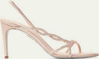 Rene Caovilla Womens Braid 80 Sandal In Champagne
