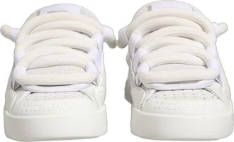 Dolce & Gabbana Mens White Calfskin Leather Low Top Sneakers Shoes