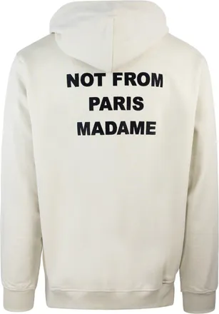 Dr&ocirc;le de Monsieur Mens Hooded Sweatshirt Slogan Beige Cotton Sweatshirts Sweater