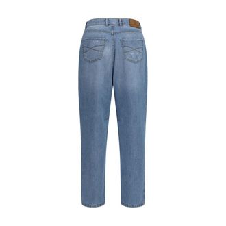 Brunello Cucinelli Mens Blue Cotton Straight-Leg Jeans Clothing