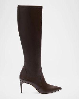 Stuart Weitzman 75mm Stuart Power Stretch Leather Knee-High Boots
