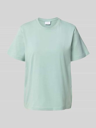 Vila T-Shirt mit geripptem Rundhalsausschnitt Modell NORA in Lind, Gr&ouml;&szlig;e XL