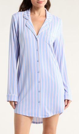 Nordstrom Moonlight Eco Nightshirt in Blue- Ivory Jane Pinstripe at Nordstrom, Size X-Large