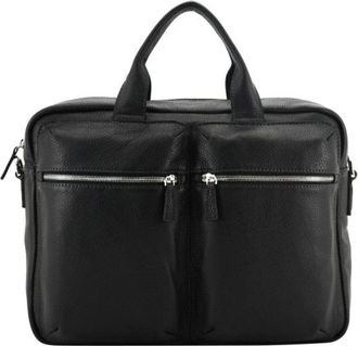 Pourchet Corso Briefcase - Heren - Laptoptassen - Zwart - ONE Size - Leer - Tassen