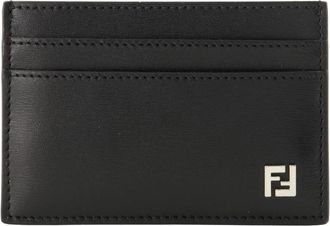 Fendi FF Squared Kaarthouder - Heren - Portefeuilles - Zwart - ONE Size - Katoen - Accessoires