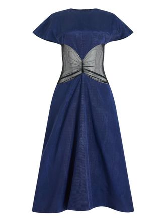 Rosie Assoulin ridged panel dress - women - Fabric - 10 - Blue