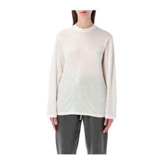 Fear of God Klassiek Passende Long Sleeve Tee - Dames - Longsleeves - Beige - L - Katoen - Tops