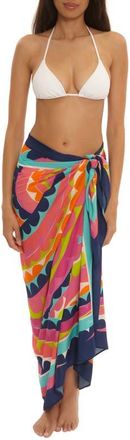 Trina Turk Aphrodite Cover-Up Pareo in Coral Multi at Nordstrom