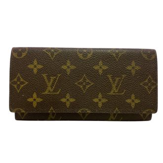Louis Vuitton Monogram Brown Leather Long Wallet (Bi-Fold) (Pre-Owned)