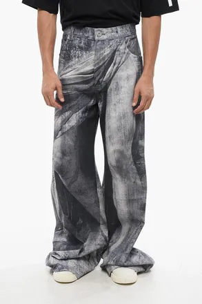 Balmain Loose-Fit Jeans with Statue Print 38cm Balmain