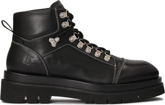 Kazar Vetertrapperlaarzen - Heren - Veterlaarzen - Zwart - 40 EU - Leer - Schoenen