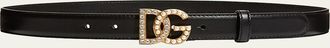 Dolce & Gabbana DG Swarovski Crystal & Pearl Leather Belt