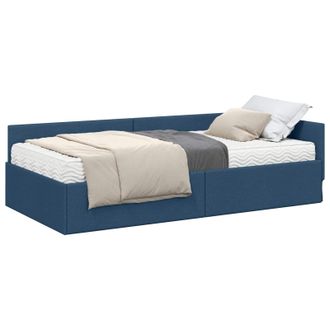 vidaXL Estructura De Cama Esquina Con Colch&oacute;n 2 Uds. Azul 100 X 200 Cm Vidaxl
