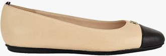 Tommy Hilfiger Womens Logo Hardware Ballet Flat - Beige - US 6.5 / EU 37